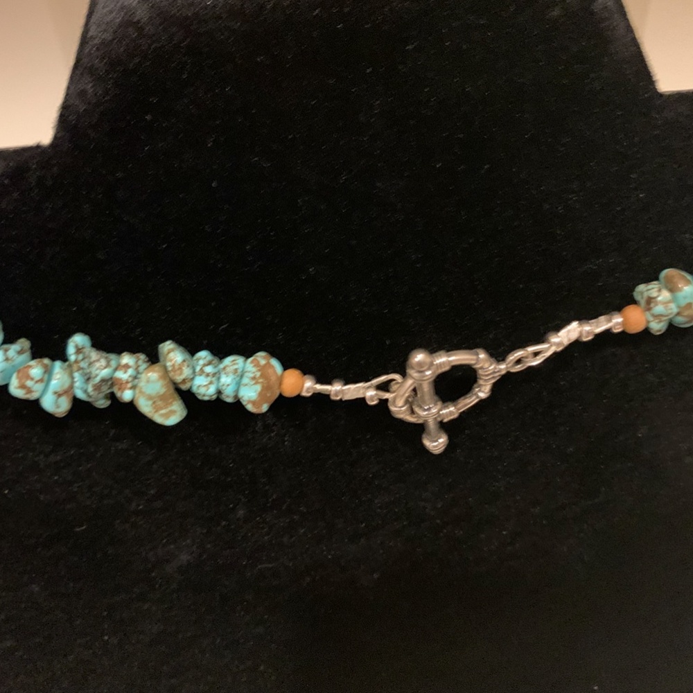20" Statement Turquoise And Sterling Necklace - image 3